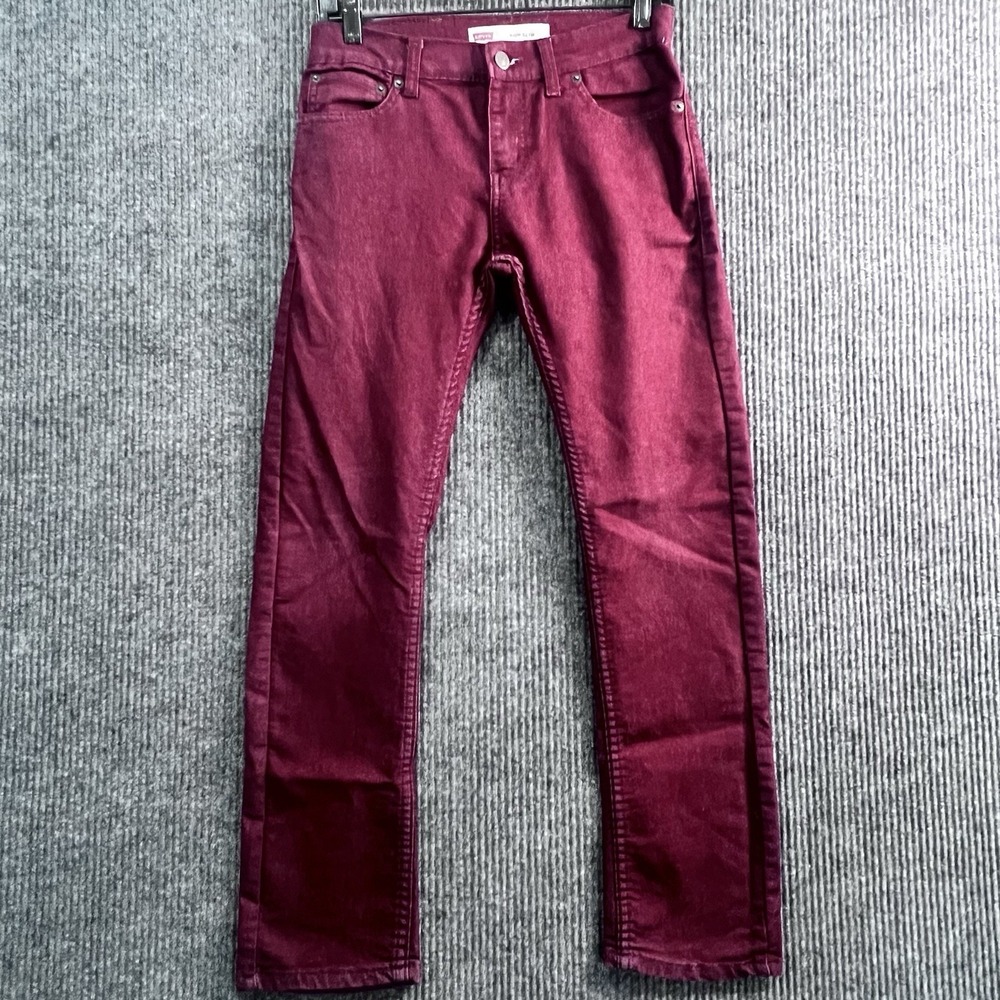 Levis 511 Mens Jeans 27x27 Slim Fit 14 Reg Burgundy Denim Low Rise